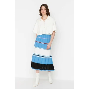 Trendyol Blue Color Block Knitwear Skirt