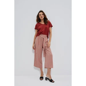 Striped viscose trousers