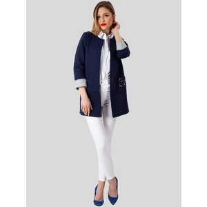 PERSO Woman's Coat BLE910000F Navy Blue