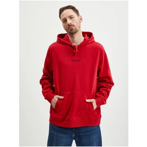 Red Mens Hoodie Guess Roy - Men