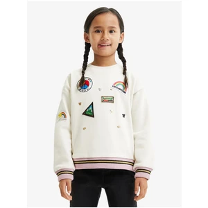 Desigual Verde Cream Sweatshirt for Girls - Girls