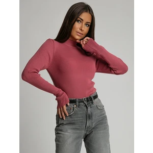 Lady's fitted turtleneck Indian pink