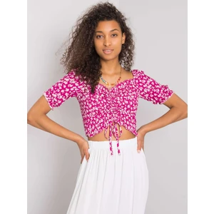 Fuchsia blouse with patterns from Dinah RUE PARIS