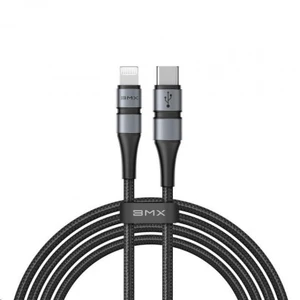 Baseus BMX Double-deck MFi USB-C/Lightning PD 18W 1.8m, szürke/fekete