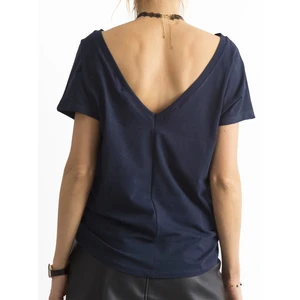 T-shirt with a neckline at the back in a navy blue color