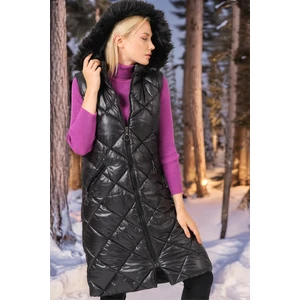 Z6717 DEWBERRY WOMEN'S VEST-DARK BLACK