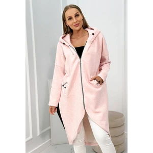 Long insulated sweatshirt powder pink melange