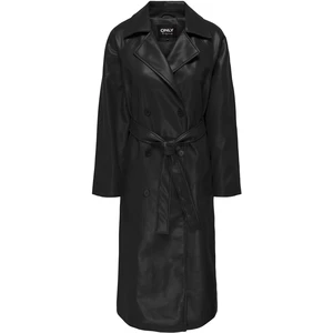 Black Leatherette Coat ONLY Sofia - Ladies