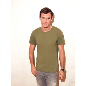 Olive men's t-shirt in combed cotton Iconic sleeve Fruit of the Loom