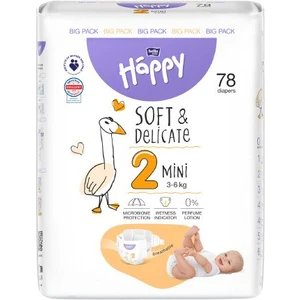 BELLA Baby Happy Soft&Delicate Size 2 Mini jednorázové pleny 3-6 kg 78 ks