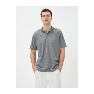 Koton Basic Polo T-Shirt with Buttons, Short Sleeves.