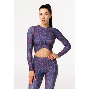 Bittersweet Paris Woman's Lines Gaia Longsleeve Top GLT-C-Print BSP1452 Dark Navy Blue