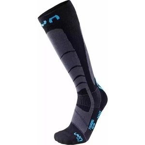 UYN Men's Ski Touring Black/Azure 39/41 Lyžařské ponožky