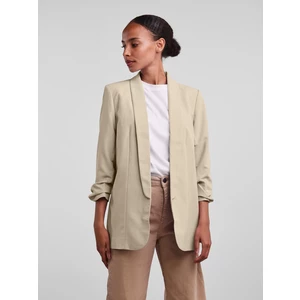 Beige Jacket with Three-Quarter Sleeve Pieces Boss - Women