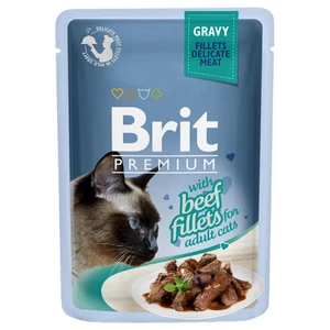 BRIT cat  kapsa  FILLETS šťáva 85g - Hovězí