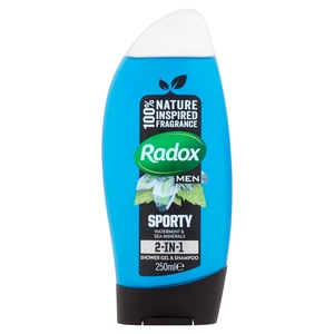 Radox Men Feel Sporty sprchový gél a šampón 2 v 1 Watermint & Sea Minerals 250 ml