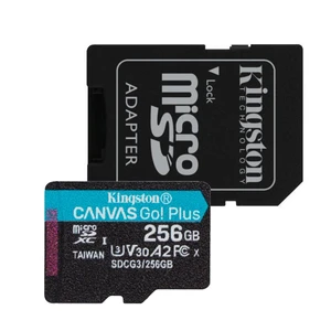 256GB microSDXC Kingston Canvas Go! Plus A2 U3 V30 170MB/s + adapter