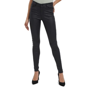 Vero Moda Dámske nohavice VMSEVEN Slim Fit 10138972 Black COATED M/32