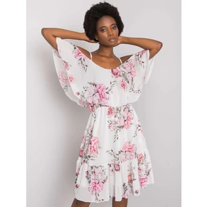 OCH BELLA White floral dress with ruffles