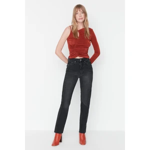 Trendyol Black Slit High Waist Bootcut Jeans