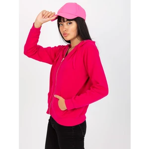 Basic fuchsia sweatshirt with pockets