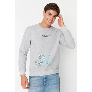 Trendyol Sweatshirt - Gray - Slim fit