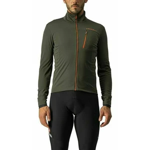 Castelli Go Jacket Military Green/Fiery Red L