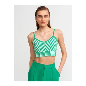 Dilvin 10184 Strap Knitwear Singlet Crop-green