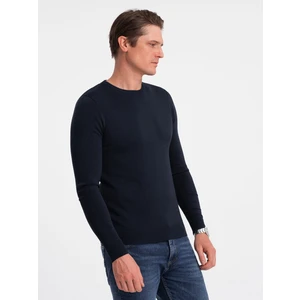 Ombre Classic men's sweater with round neckline - navy blue