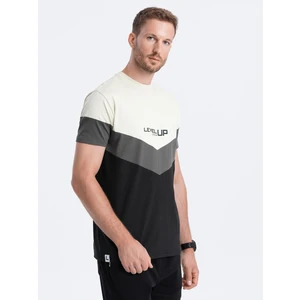 Ombre Men's cotton tricolor t-shirt with logo