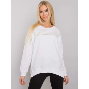 RUE PARIS Women's white cotton sweatshirt