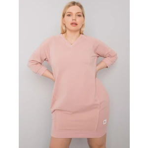 Dusty pink cotton plus size dress by Karissa