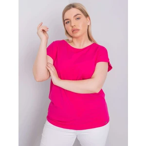 Fuchsia plus size cotton t-shirt