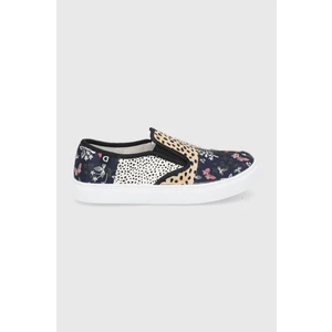 Desigual Animal Patch Slip On Modrá