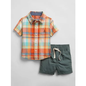 Barevný klučičí baby set plaid shirts two-piece GAP