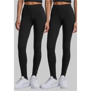 Women's Jersey Leggings 2-Pack Black+Black