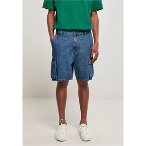 Organic Denim Cargo Shorts Washed in Indigo