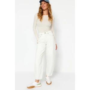 Trendyol White High Waist Barrel Jeans