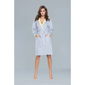 Comfortable bathrobe with long sleeves - yellow