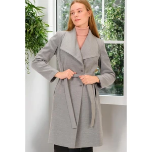 Z6639 DEWBERRY LADIES' COAT-PLAIN GREY