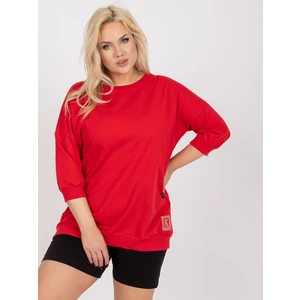 Red plus size blouse in a loose cut Odile