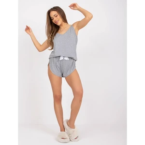 Gray melange pajamas for women with Alice RUE PARIS top