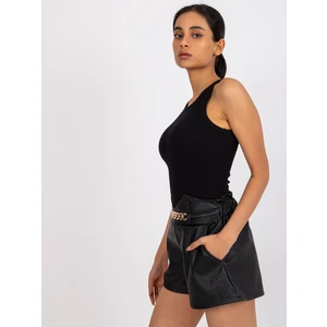 Black ribbed tank top from Eston RUE PARIS