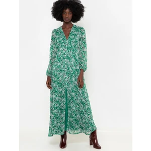 Green Floral Maxi Dress CAMAIEU - Women