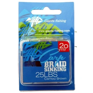 Giants fishing náväzcová šnúrka carp braid sinking 20 m camou brown-nosnosť 25 lb