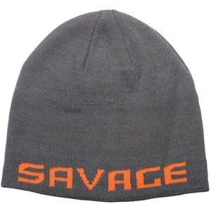 Savage gear čepice logo beanie one size rock grey orange