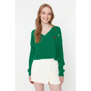 Trendyol Sweater - Green - Regular fit