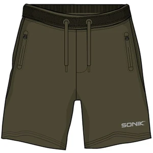 Sonik kraťasy green fleece shorts - l