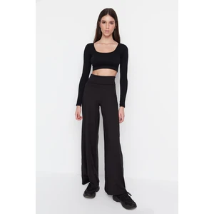 Trendyol Black Wide Leg Sports Trousers