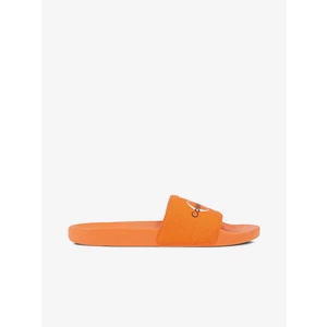 Šľapky Calvin Klein Jeans SLIDE MONOGRAM CO pánske, oranžová farba